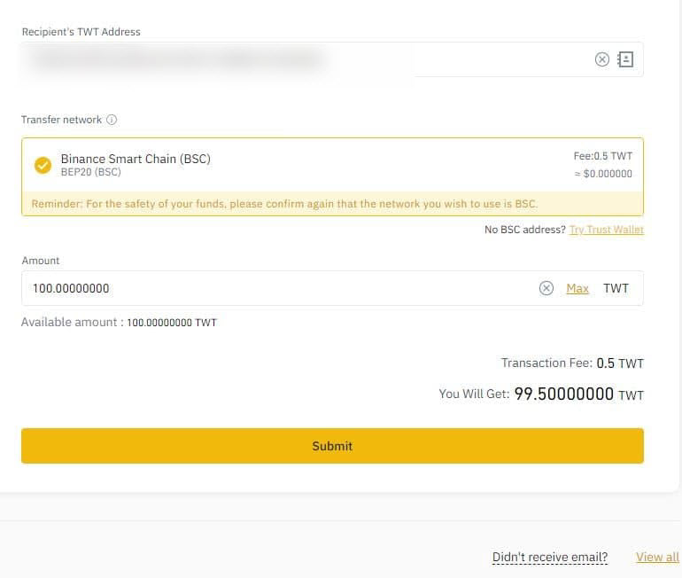 اگر از ۱۴ تا ۲۱ دسامبر در بایننس معامله انجام داده‌اید، ۱۰۰ توکن TWT برنده شده‌اید!