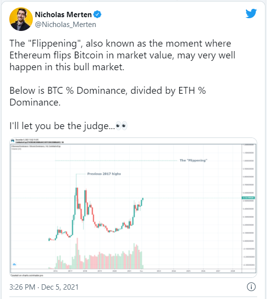 کاهش سهم بیت کوین از بازار ارزهای دیجیتال؛ اتریوم آرام‌آرام نزدیک می‌شود